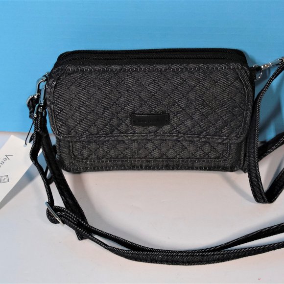 Vera Bradley Handbags - NWT- Vera Bradley Microfiber Quilted Denim Crossbody/Wristlet/Wallet - Blue